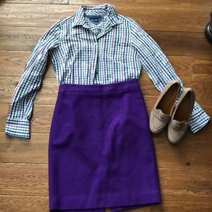 JCrew Purple Wool Pencil Skirt